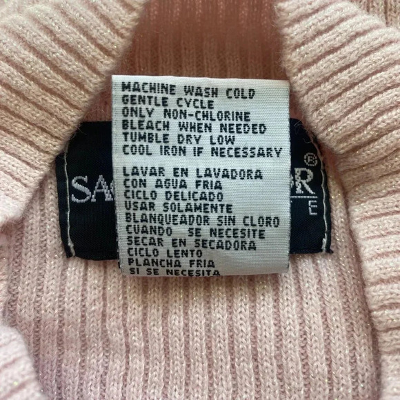 NWOT Sag Harbor Sparkly Mock Neck Knit Sweater Women's Size Medium Petite Pink - Picture 12 of 12